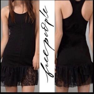 Free People Black Lace Hem Dress